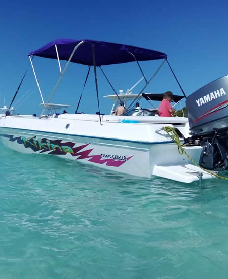 Paseo en lancha deportiva   en Tucacas para 7 personas.